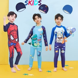 Bộ bơi dài tay bé trai SKIDS Đồ bơi liên thân cho bé trai đi biển đáng yêu