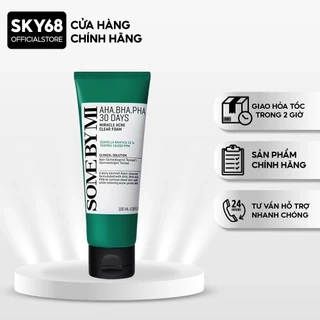 Sữa Rửa Mặt Cho Da Mụn Some By Mi AHABHAPHA 30 Days Miracle Acne Clear Foam 100ml