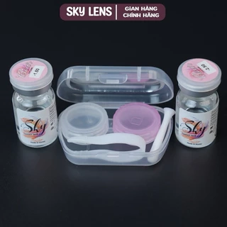 {Cận Lệch độ}- Lens Hàn trong suốt Sky Contact lens ( Giá 1 Chiếc)- Lens 12 tháng