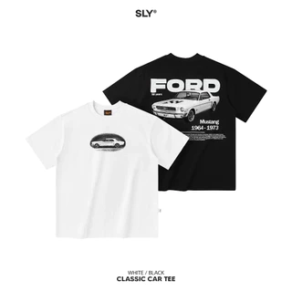 Áo thun cổ tròn SLY Classic Car Trắng | Đen