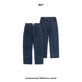 Quần Jeans ống suông SLY Double Knee Washed Blue