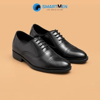 Giày tây công sở nam SMARTMEN tăng chiều cao GD-440 Đen