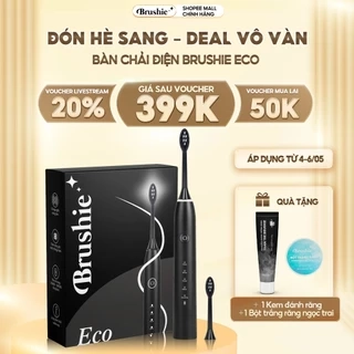 Bàn chải điện Brushie Eco phiên bản tiết kiệm 2024 với 5 chế độ làm sạch phù hợp cả cho người niềng răng