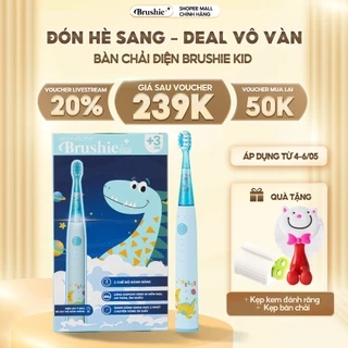 Bàn chải điện Brushie lông bàn chải mềm mại an toàn phù hợp cho mọi loại răng của bé