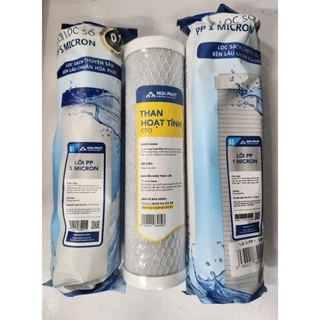 Cụm lõi lọc thô Hoà Phát tích hợp 3 lõi Ultra F3.0 (PP 5 micron, Than hoạt tính, PP 1 micron) - Hàng chính hãng