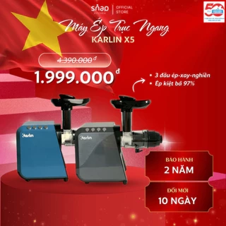 Máy Ép Chậm Trục Ngang KARLIN X5_Máy Ép Nguyên Quả Siêu Kiệt Bã 97%_Ép Xay Đa Năng [Snap Kitchen]