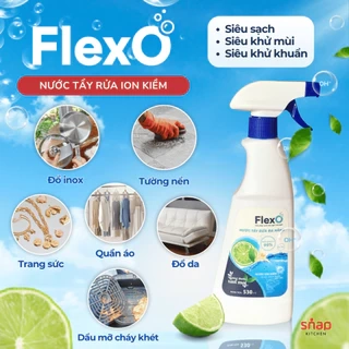 Tẩy Rửa Đa Năng FlexO ion Kiềm pH 12.5_Siêu Sạch Mọi Vết Bẩn_Chai 530ml [Snap Kitchen]