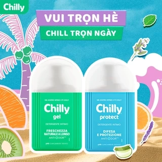 Combo 2 chai dung dịch vệ sinh phụ nữ 200ml Chilly Gel + Protect duy trì độ pH hiệu quả ngăn mùi