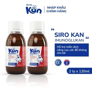 Combo 2 Siro Kan ImunoGlukan hỗ trợ miễn dịch nâng cao sức đề kháng cho bé - chai 120ml