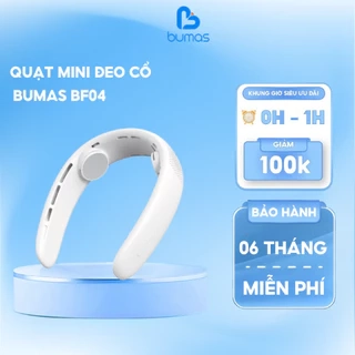 Quạt Đeo Cổ BUMAS BF04 Quạt Mini Làm Mát Cao Cấp Tích Điện 3000mAh Quạt Không Cánh Thể Thao BUMAS