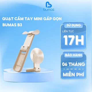 Quạt Mini Cầm Tay Gấp Gọn BUMAS B3 - Tự Động Ngắt Khi Chạm Vào - Bảo Hành 6 Tháng Miễn Phí