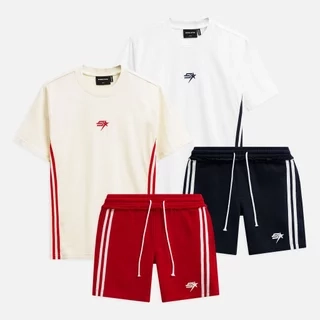 Set T-shirt Short Nam The Star Dualine, Chất Vải Áo Cotton, Quần Nỉ Thoải Mái, SB0052, SOMEHOW