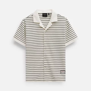 Áo Sơ Mi Nam Cuban Horistripes, Chất Vải Polyester Thoải Mái , SM0153,SOMEHOW