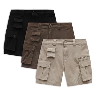 Quần Short Nam Diagonal Cargo Neutral, Chất Vải Kaki Cotton, QS0076, SOMEHOW