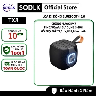 Loa Bluetooth di động không dây Mini SODLK TX8 Công Suất 10W | Bluetooth 5.0 | Chống Nước IPX7 | BẢO HÀNH 12 Tháng