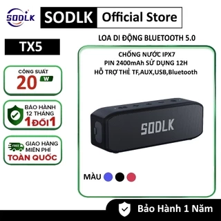 Loa Bluetooth di động mini SODLK TX5 Hệ thống âm thanh vòm 20W | Bluetooth 5.0 | Chống Nước IPX7 | BẢO HÀNH 12 Tháng