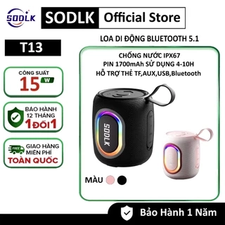 Loa Bluetooth không dây SODLK T13 Công Suất 15W | Bluetooth 5.1 | Chống Nước IPX67 | BẢO HÀNH 12 Tháng