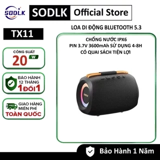Loa Bluetooth SODLK TX11, Loa siêu trầm Bluetooth 20W, Loa không dây di động chống nước IPX6 hỗ trợ thẻ TF TF USB