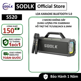 Loa Karaoke Bluetooth 5.0 không dây SODLK S520 công suất cao 150W với giao diện âm thanh 6,5MM hỗ trợ thiết bị âm nhạc