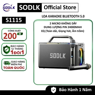 Loa Karaoke Bluetooth SODLK S1115 Công suất cao 200W Hỗ trợ TWS/USB/TF/AUX - Hàng chính hãng