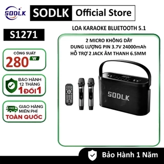 Loa Karaoke Di Động SODLK S1271, Công Suất 280W, Có Bộ khuếch Đại Kỹ Thuật Số - Hàng chính hãng