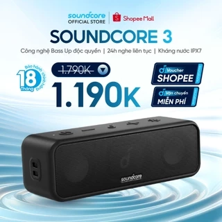 Loa bluetooth soundcore 3 | Chống nước IPX7 | 24h phát nhạc liên tục