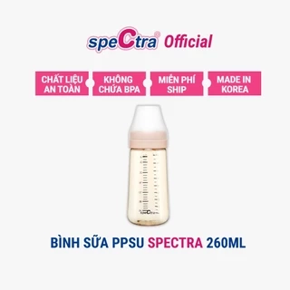 Bình sữa PPSU cổ rộng Spectra 260ml kèm núm ti size M/L/XL HÀN QUỐC