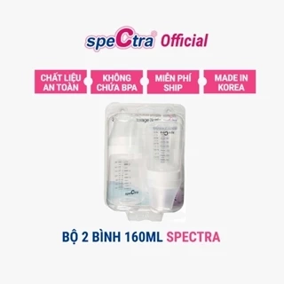 Bộ Hai Bình Cổ Rộng PP Spectra 160ml Chính hãng Hàn Quốc
