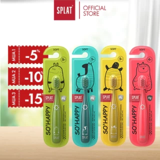 Bàn Chải Đánh Răng SPLAT Junior Cho Bé Từ 4 Tuổi Đầu Lông Chải Mềm Mại An Toàn, Màu Sắc Ngộ Nghĩnh Thân Thiện