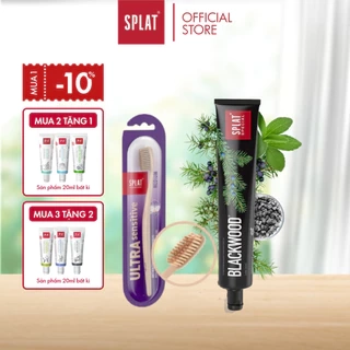 Combo Trắng Răng Êm Ái Cho Răng Nhạy Cảm-1 kem đánh răng than hoạt tính Blackwood & 1 bàn chải đánh răng Sensitive Kem