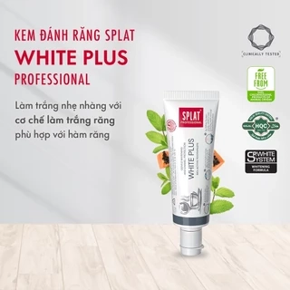 Kem Đánh Răng SPLAT White Plus Professional series Giúp Trắng Sáng, Loại Bỏ Vết Ố Vàng Hiệu Quả Dung Tích 20ml
