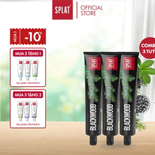 Combo 3 Kem Đánh Răng Than Hoạt Tính SPLAT Blackwood Làm Trắng Răng, Thơm Miệng 75ml