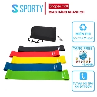 Bộ dây tập kháng lực YOGA có vạch lực SPORTY YGB4 co giãn đàn hồi cho tập thể hình