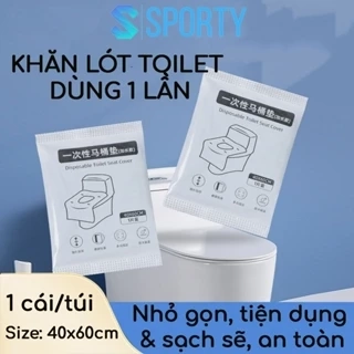 Miếng giấy lót toilet tự phân hủy SPORTY chống thấm nước, dính chắc chắn, nhỏ gọn, tiện dụng.