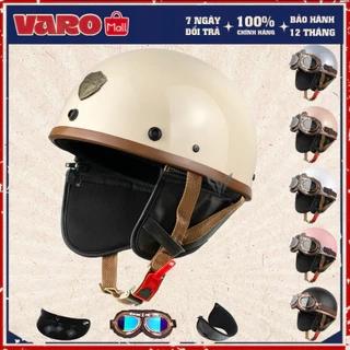 Mũ Bảo Hiểm 1/2 VARO PUG Version Harley có ốp da - Chính Hãng- Nón Bảo Hiểm Nữa Đầu Varo Nhiều Màu