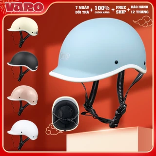 Mũ Bảo Hiểm Nửa Đầu VAROHELMET Kiểu Nhật Dáng Cá Heo Freesize Cho Vòng Đầu 54-58cm-Bảo Hành 12 Tháng