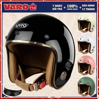 Mũ bảo hiểm 3 4 VARO helmets Viền đồng lót nâu bảo hành 12 tháng