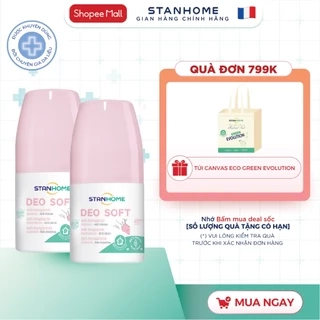 Combo 2 lăn khử mùi không cồn cho da nhạy cảm Stanhome Deo soft 50ml/lọ
