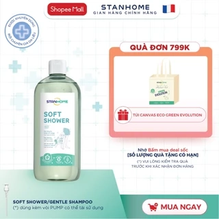 Sữa tắm, rửa mặt cấp ẩm cho viêm da cơ đia, chàm, vẩy nến, da mụn nước không xà phòng Stanhome Soft Shower 740ml