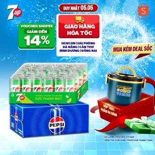 Combo 1 Thùng 24 Lon Pepsi và 1 Thùng 24 Lon 7Up (320ml/lon hoặc 350ml/lon)