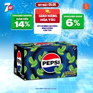 [HỎA TỐC]Thùng 24 Chai Nước Ngọt Có Gaz Pepsi Vị Chanh Không Calo (390ml /chai)