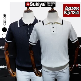 Áo Polo Nam SUKIYA Kẻ Cổ Áo Polo Len Dệt Kim Chất Liệu Sợi Mát Mẻ Kiểu Dáng Thanh Lịch AL105