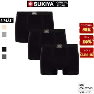 Quần Sịp Đùi Boxer Nam Combo 3 màu SUKIYA chất mềm mịn cao cấp Hàng Hiệu QL01