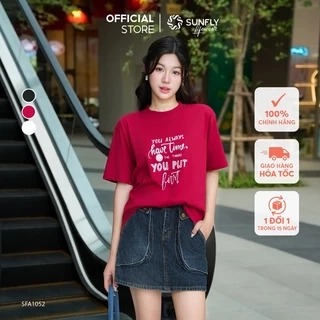 Áo phông nữ cotton  SUNFLY oversize SFA1052
