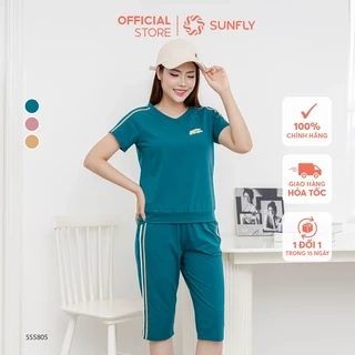 Bộ thể thao cotton SUNFLY áo cộc quần ngố SS5805