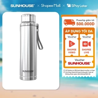 Bình giữ nhiệt Flexi 720 ml Sunhouse KS-TU720 - Inox 304 - Giữ nóng & lạnh tới 6h - Quai xách mềm tiện lợi