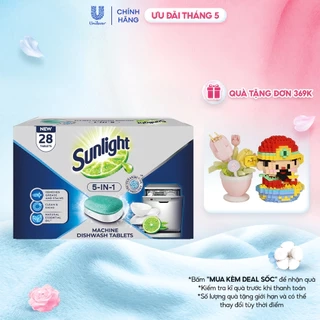 Hộp Viên Rửa Chén Bát Sunlight 5 in 1 Dành Cho Máy Rửa Chén (28 Viên/Hộp)