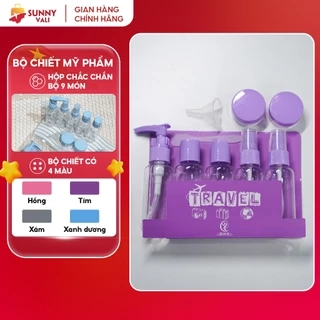 Bộ chiết mỹ phẩm 9 món - set chiết mỹ phẩm Sunny Travel tiện dụng, chiết dầu gội, sữa tắm mang đi du lịch tiện lợi