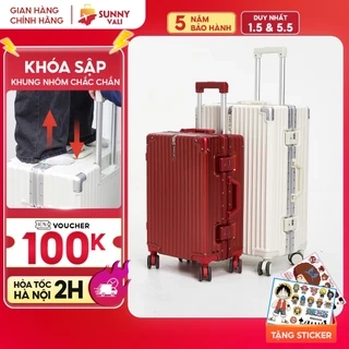 Vali du lịch SUNNY LUMI LM01/RAYMOND CAO CẤP- Vali nhựa PC + ABS khung nhôm xách tay, kí gửi 20/24/28 inch
