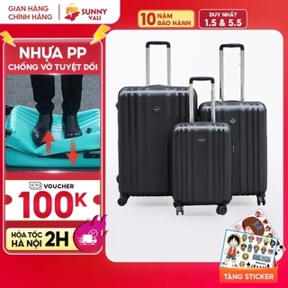 Vali kéo SUNNY PP07 - Nhựa PP chống vỡ tuyệt đối xách tay, kí gửi (size 20/24/28 inch)